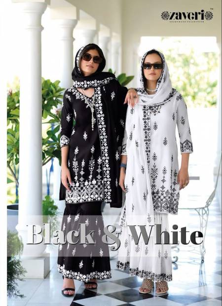Black and White By Zaveri Readymade Sharara Suits Catalog